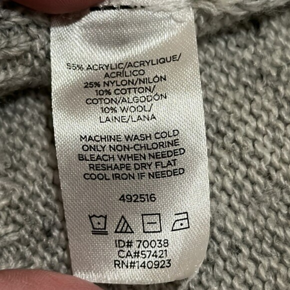 Ann Taylor Poncho Womens Small Pullover Gray Slouchy Slub Tie Sides Spring Layer - Picture 9 of 11